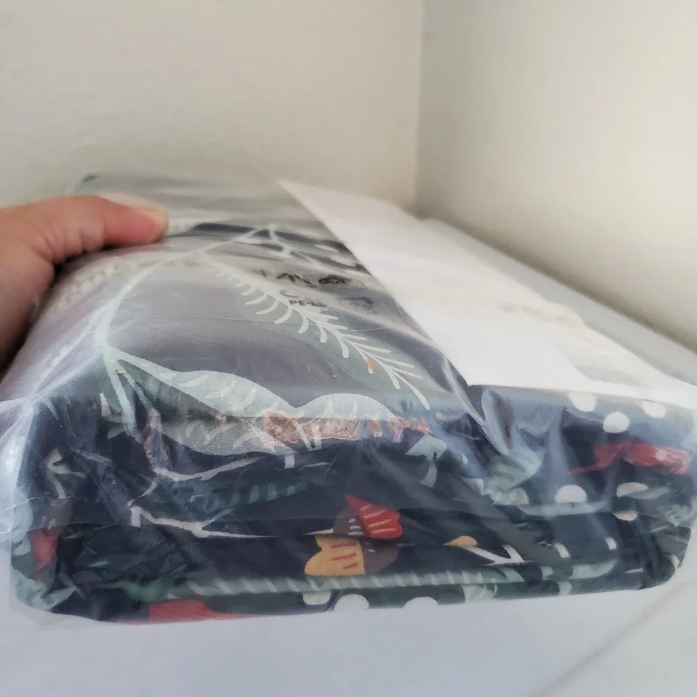 IKEA Sammetsblad QUEEN Full Duvet Cover w Pillowcases SET Black Floral Scandi